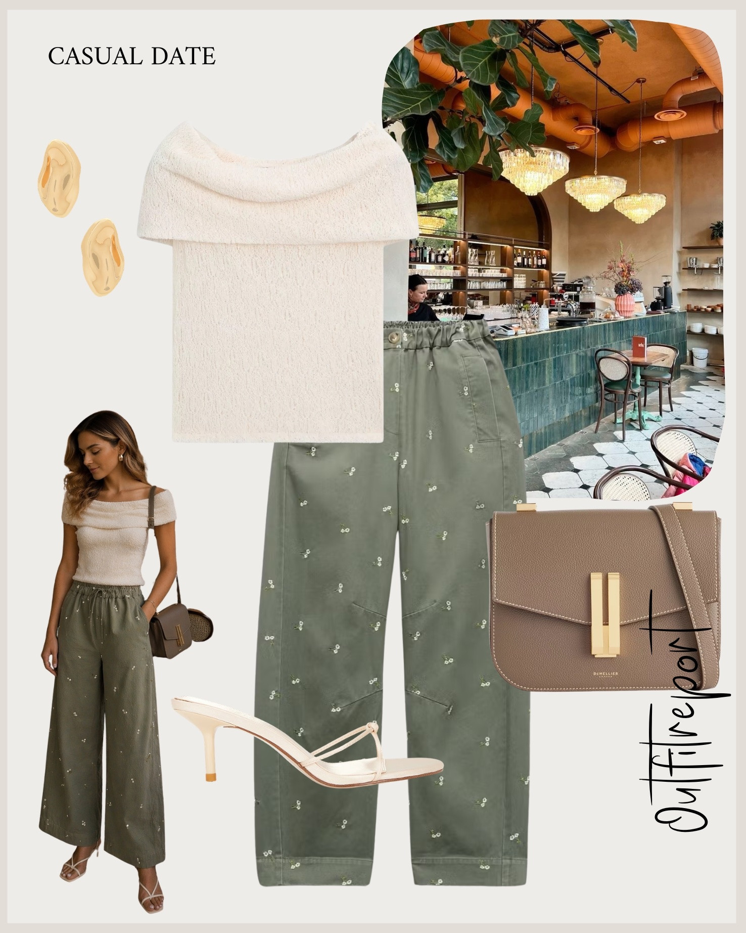 Green jeans off shoulder top 

#LTKeurope #LTKsummer #LTKspring