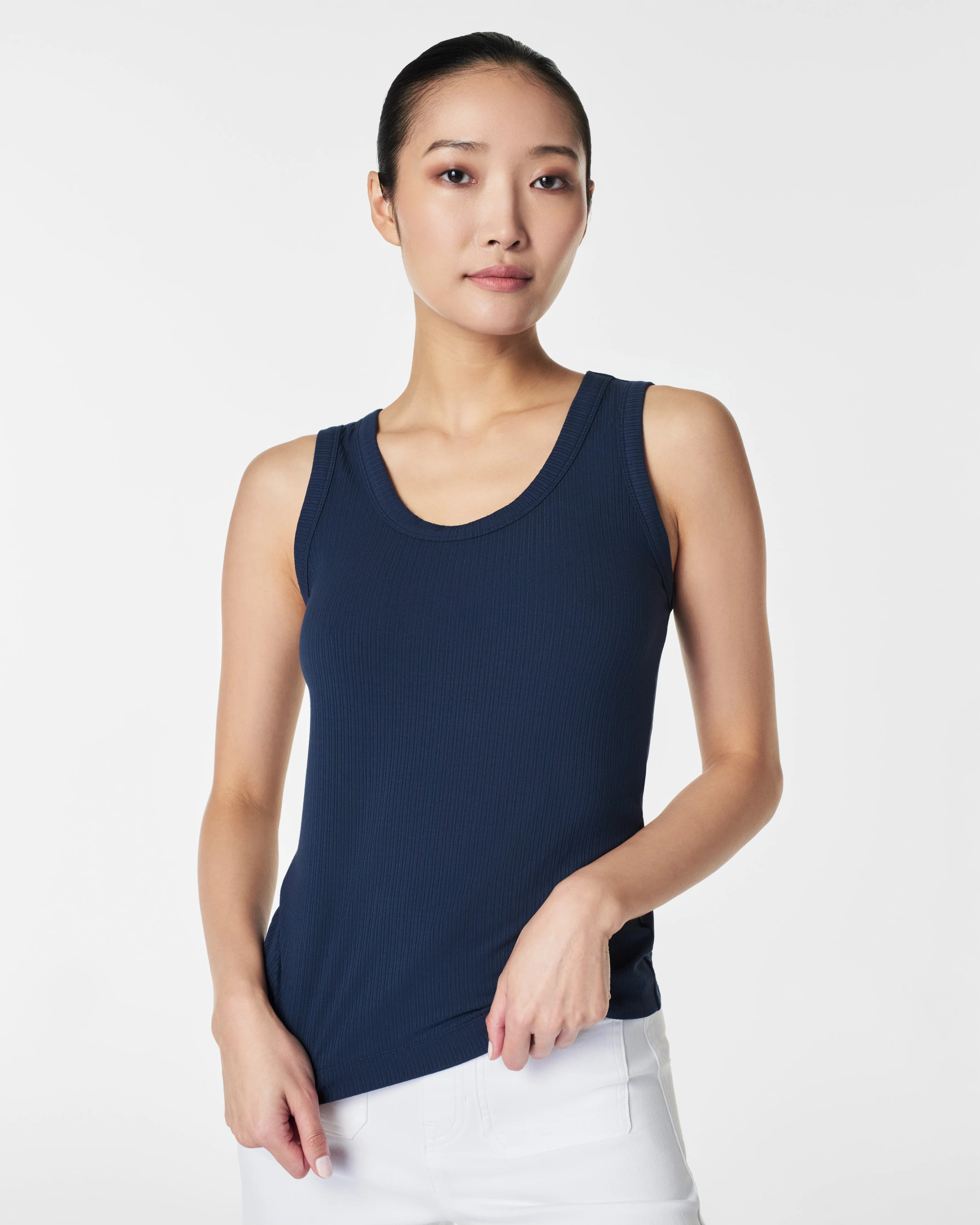 Stretch Rib Scoop Neck Tank | Spanx