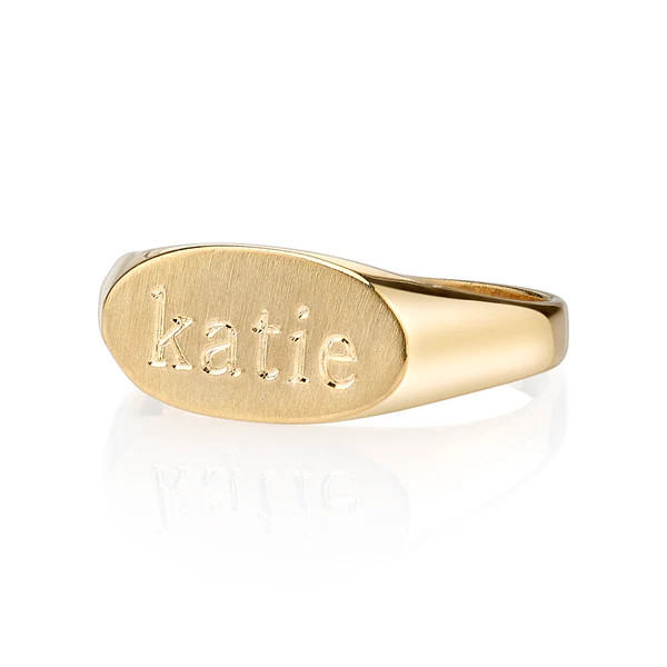 LANA TEXT SIGNET RING | Sarah Chloe
