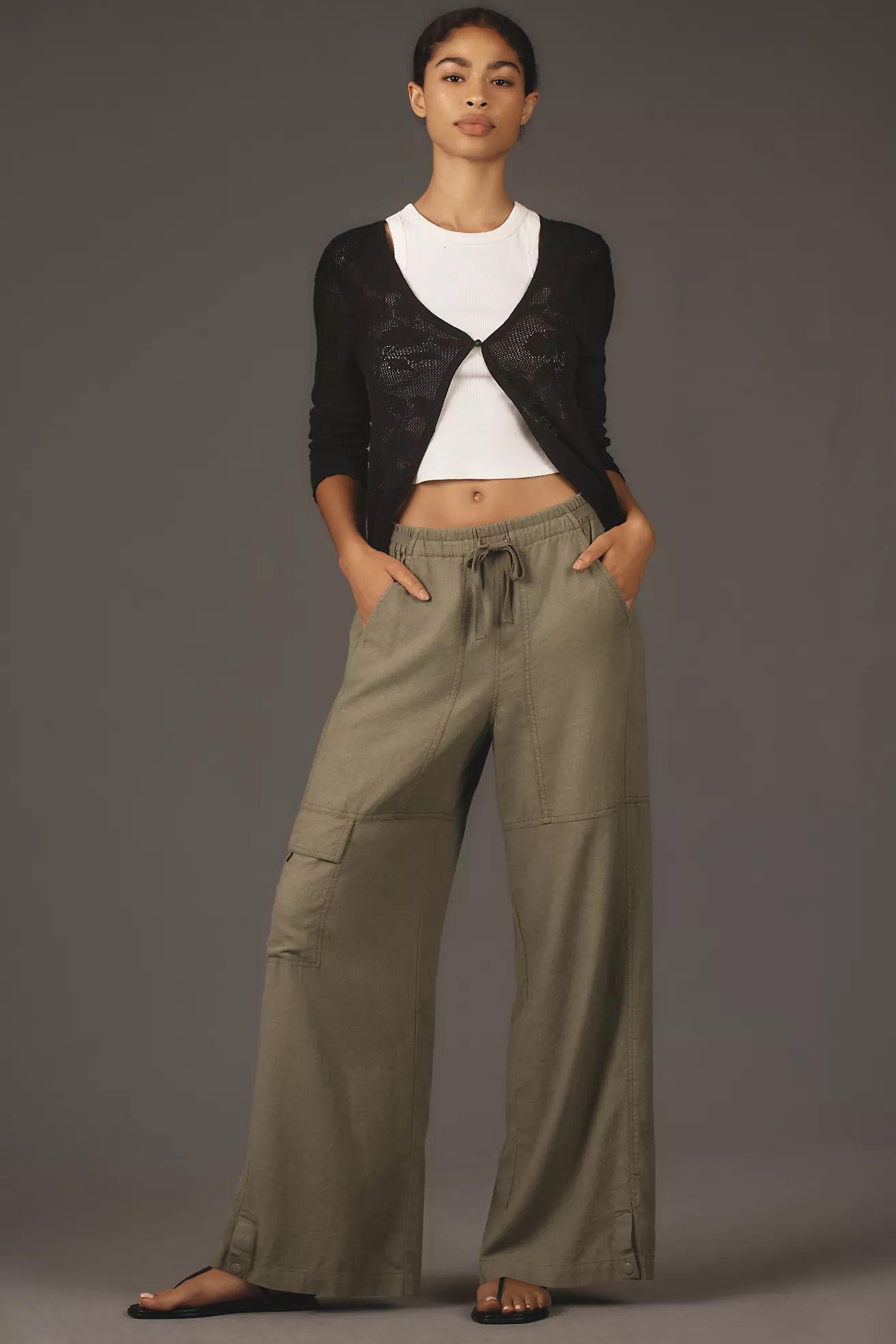 Pilcro Linen Beach Cargo Pants | Anthropologie (US)