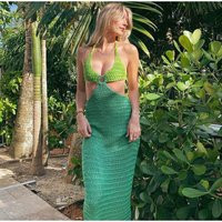 Crochet Maxi Beach Dress, Handmade Summer Long Dresses, Female Clothes, Elegant Knit Bodycon Vestido | Etsy (US)