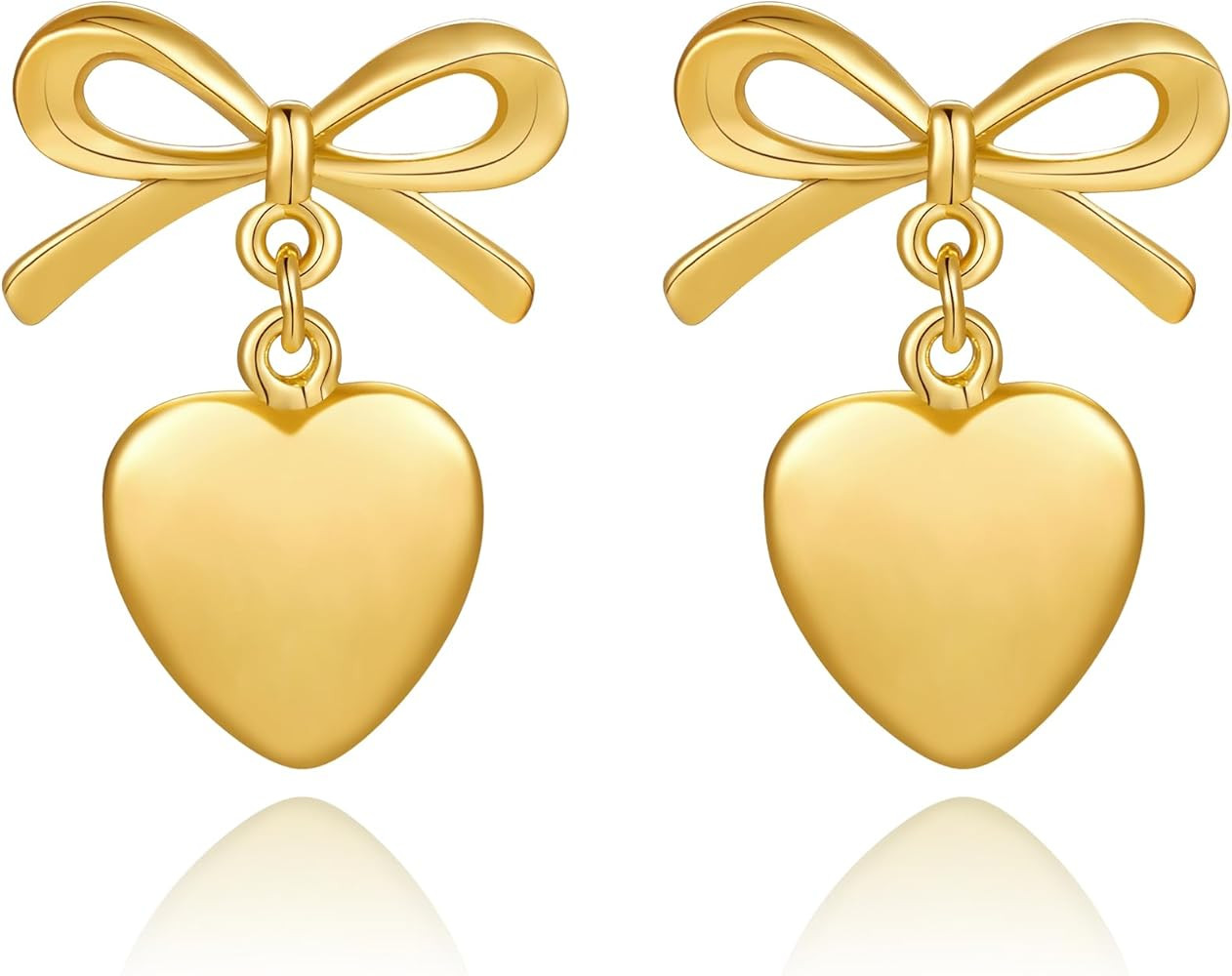 Heart Earrings for Women Trendy 14K Gold Plated Huggie Hoop Heart Earrings Dangling Dangle Valent... | Amazon (US)