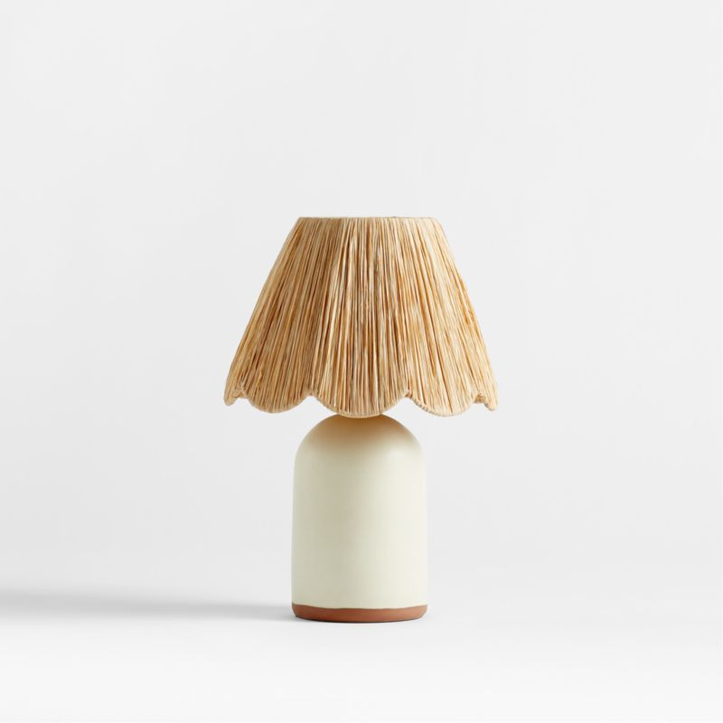 Greta Scalloped Raffia Table Lamp | Crate & Kids | Crate & Barrel