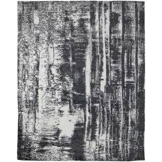 8 ft. x 10 ft. Black and Gray Abstract Hand Woven Area Rug | The Home Depot