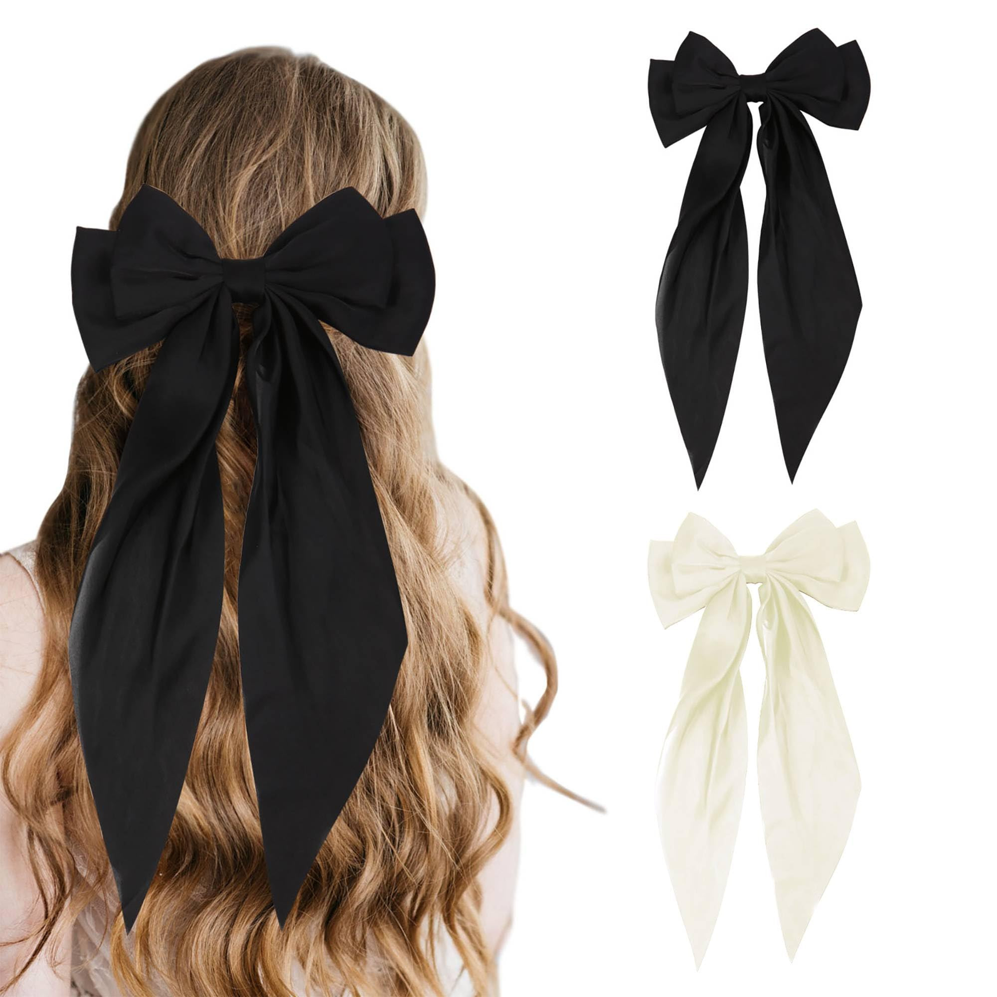 2 PCS Hair Bows for Women Black Bow Hair Ribbons for Women Bow Hair Clips Hair Barrettes for Wome... | Amazon (US)