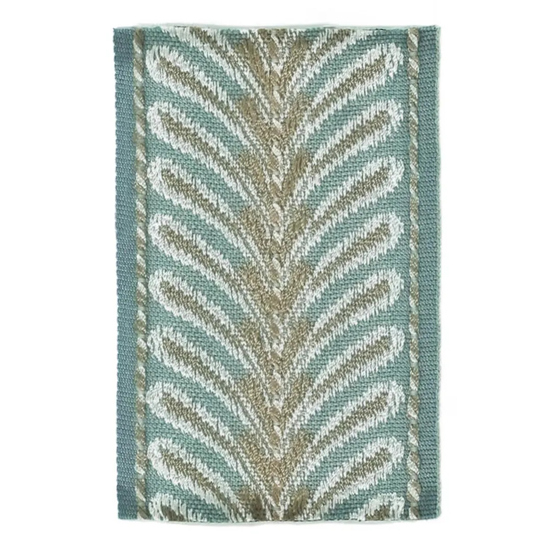 2.6" Saint Barts Leafy Blue Green Border Trim Tape by the Yard - Etsy | Etsy (US)