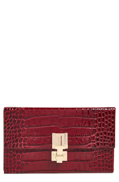 TOM FORD T Latch East/West Croc Embossed Leather Clutch in Ruby Red at Nordstrom | Nordstrom
