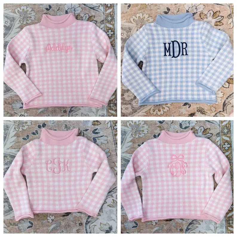 Gingham Plaid Rollneck Sweater | Etsy (Global)