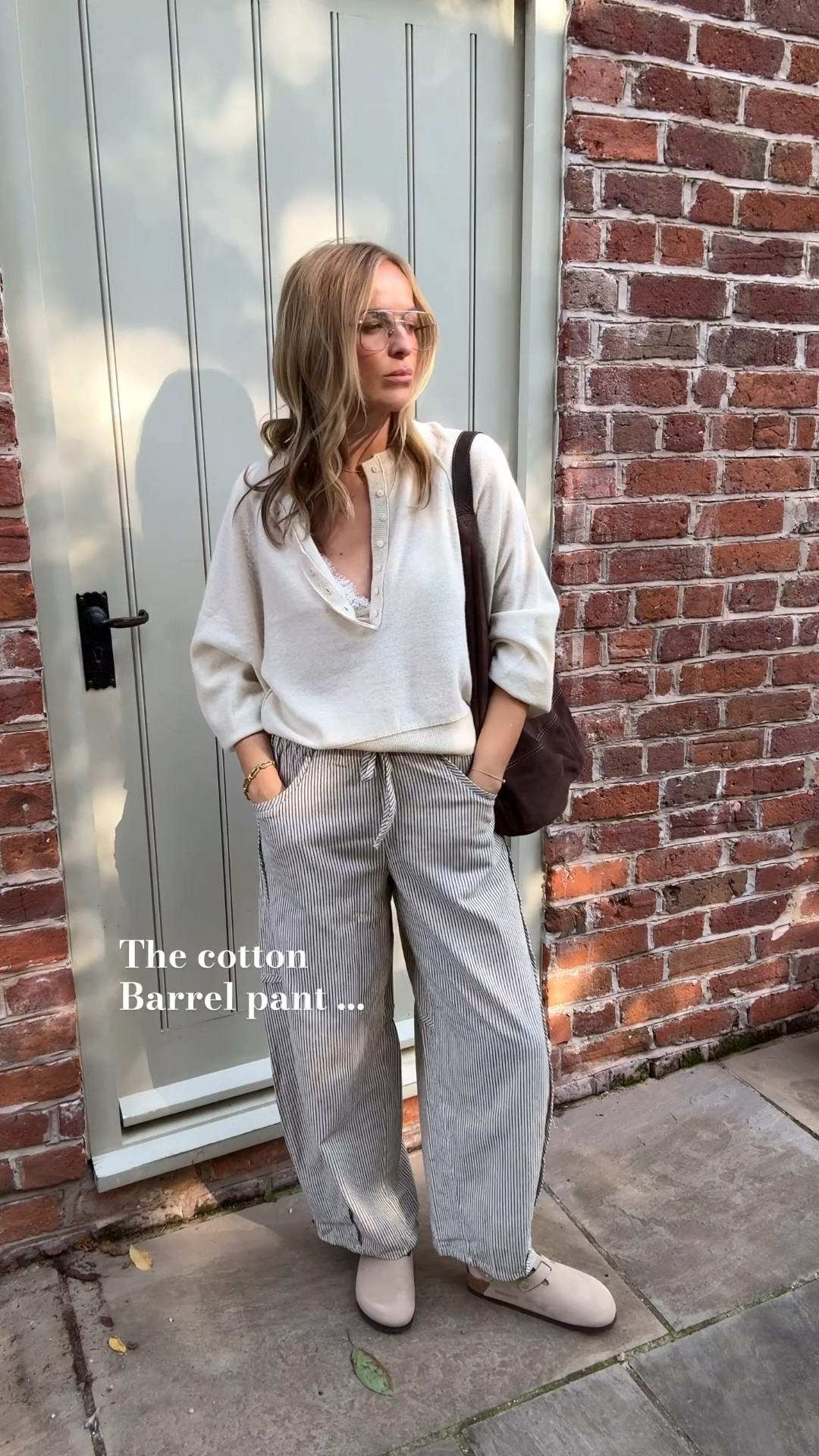 My favourite looks to put together are the casual ones - comfortable & feel good . The kind that help your everyday look better. 
Here’s another Free People look …
Styling a client favourite cashmere sweater , fan silhouette and detail 
It fits a little shorter and roomy so great layered over a vest too. 
Wearing a medium 
Styled with these stripe barrel trousers - pull on design 100% cotton 
A great jeans alternative 
Wearing a large which fits snug 
Styled with this slouchy , great quality suede bag and my go to Birkenstock clogs 


#LTKuk #LTKautumn #LTKjeans