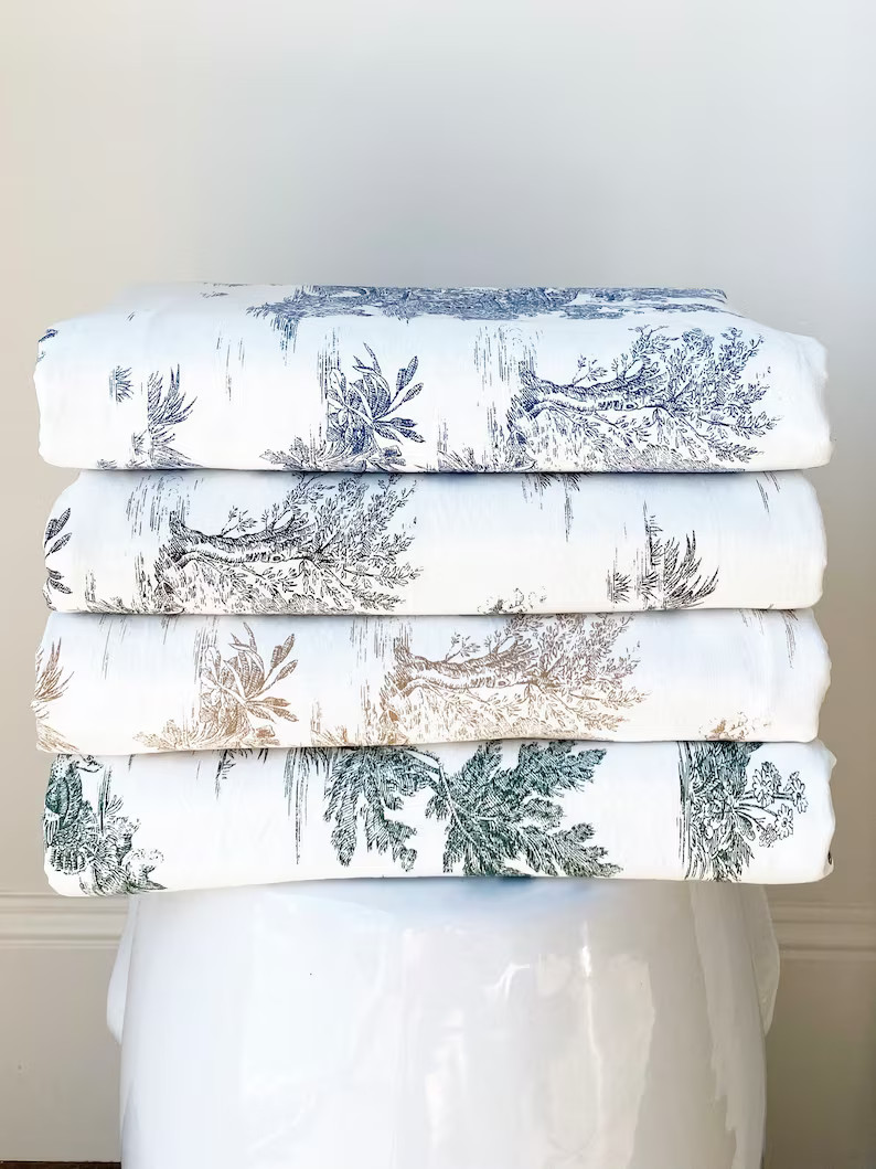 Italian Washed Cotton Toile Tablecloth | Black & White Tablecloth, French Toile, Christmas, Thank... | Etsy (US)