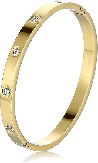 Women's Stainless Steel Cross Bracelet Jewelry Crystal Bracelet With Cube Zircon Hinge Jewelry ov... | Amazon (US)