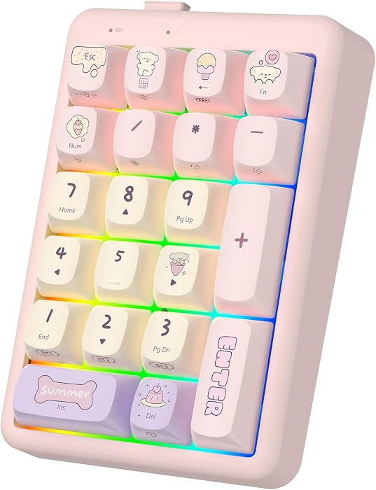 Mechanical Number Pad Wireless Numeric Keypad Bluetooth Numpad 10 Key | Amazon (US)