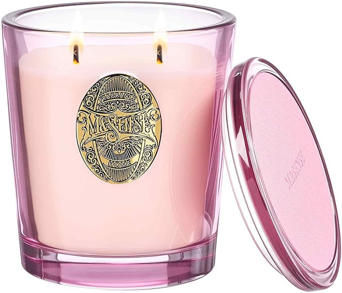 M&SENSE Large Two-Wick Soy Candle | Saltwater Rose & Pink | 19.8 oz, 120H Burn Time | Luxury Scen... | Amazon (US)