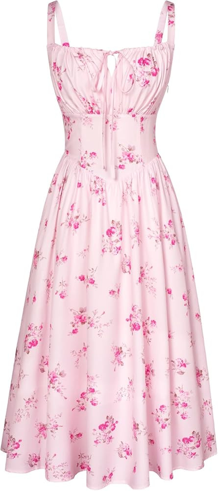 SCARLET DARKNESS Women Summer Dresses Casual Floral Beach Sundress A-Line Sleeveless Spaghetti St... | Amazon (UK)