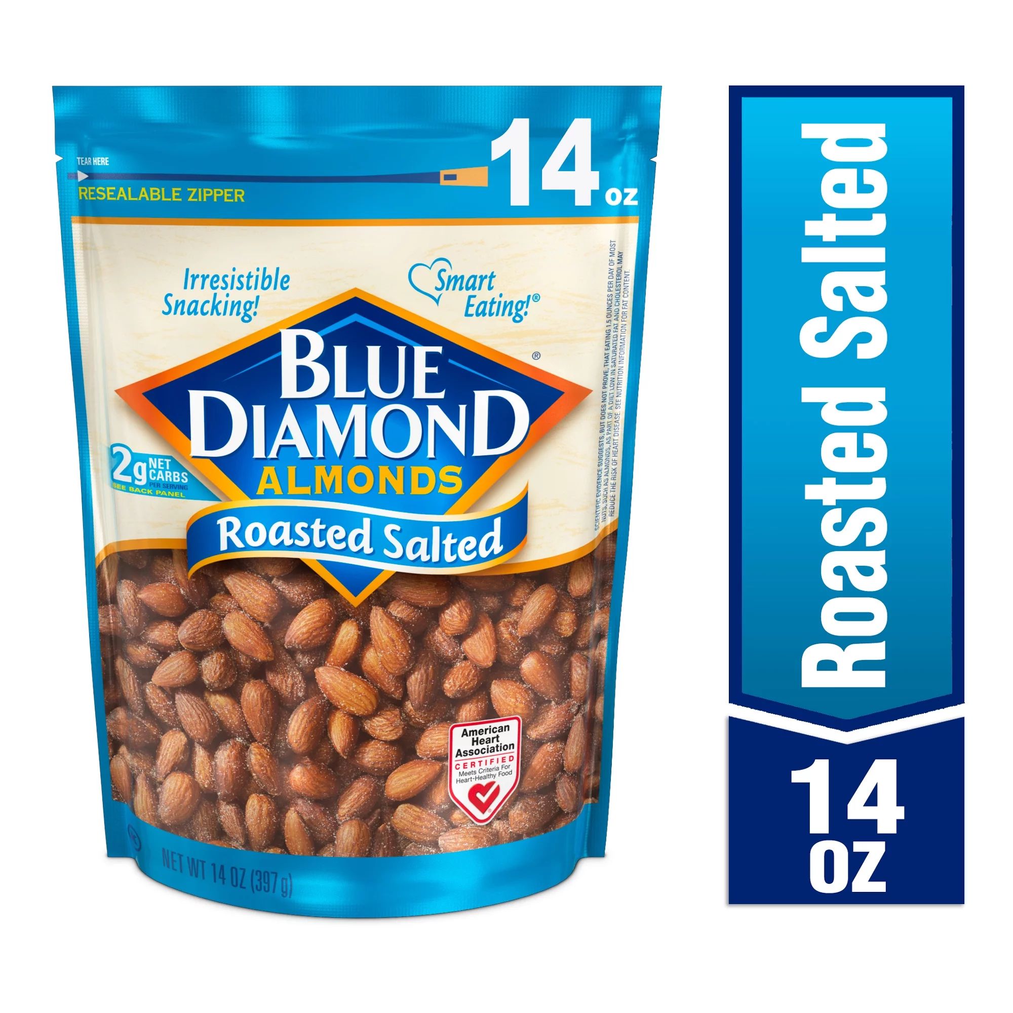 Blue Diamond Almonds Roasted Salted, 14 oz - Walmart.com | Walmart (US)