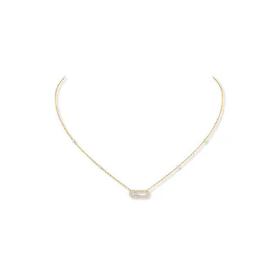 Messika Move Uno Pavé Diamond Pendant Necklace in Rose Gold/Diamond at Nordstrom, Size 16.5 In | Nordstrom