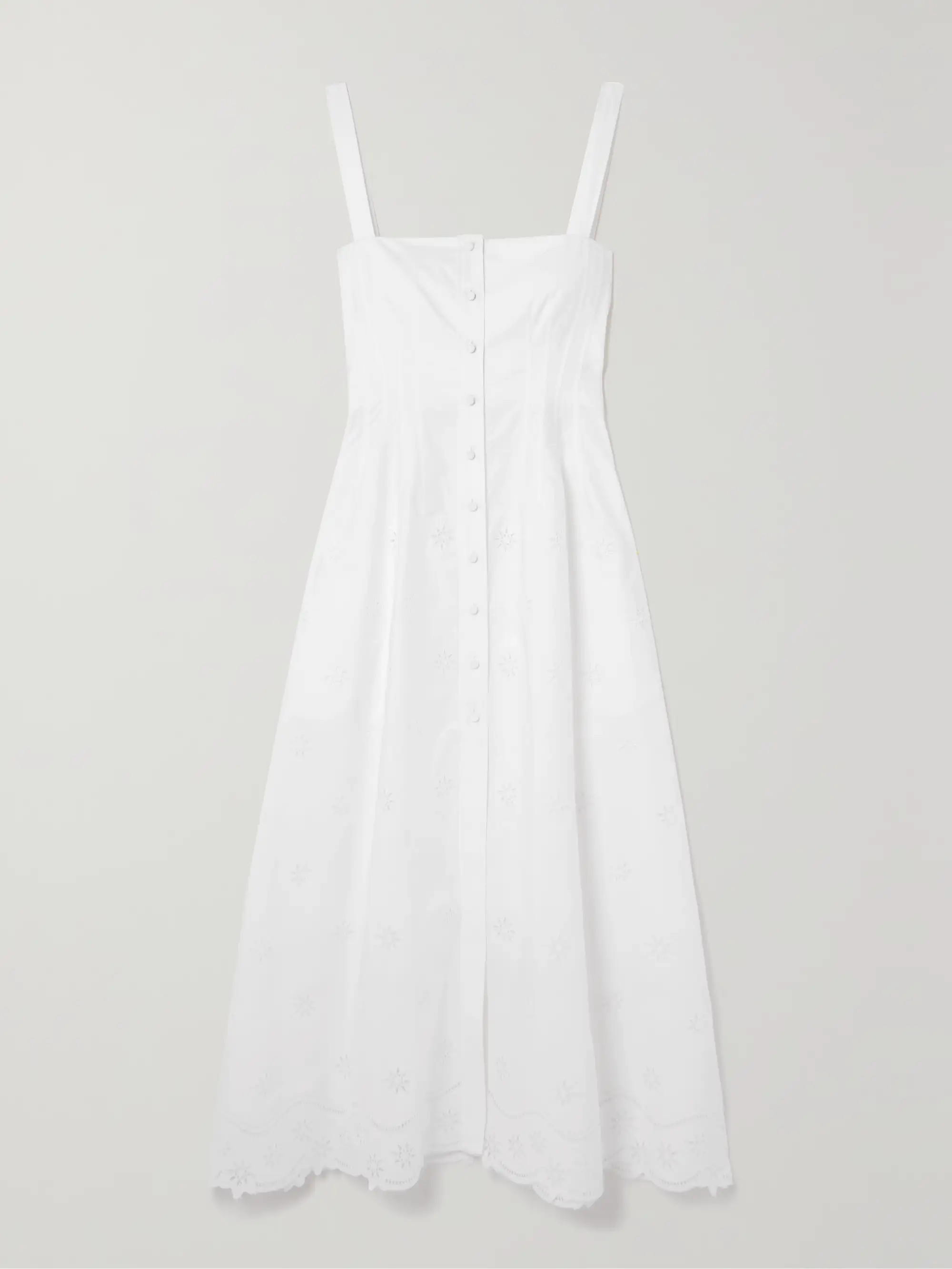 Broderie anglaise cotton-poplin midi dress | NET-A-PORTER (UK & EU)
