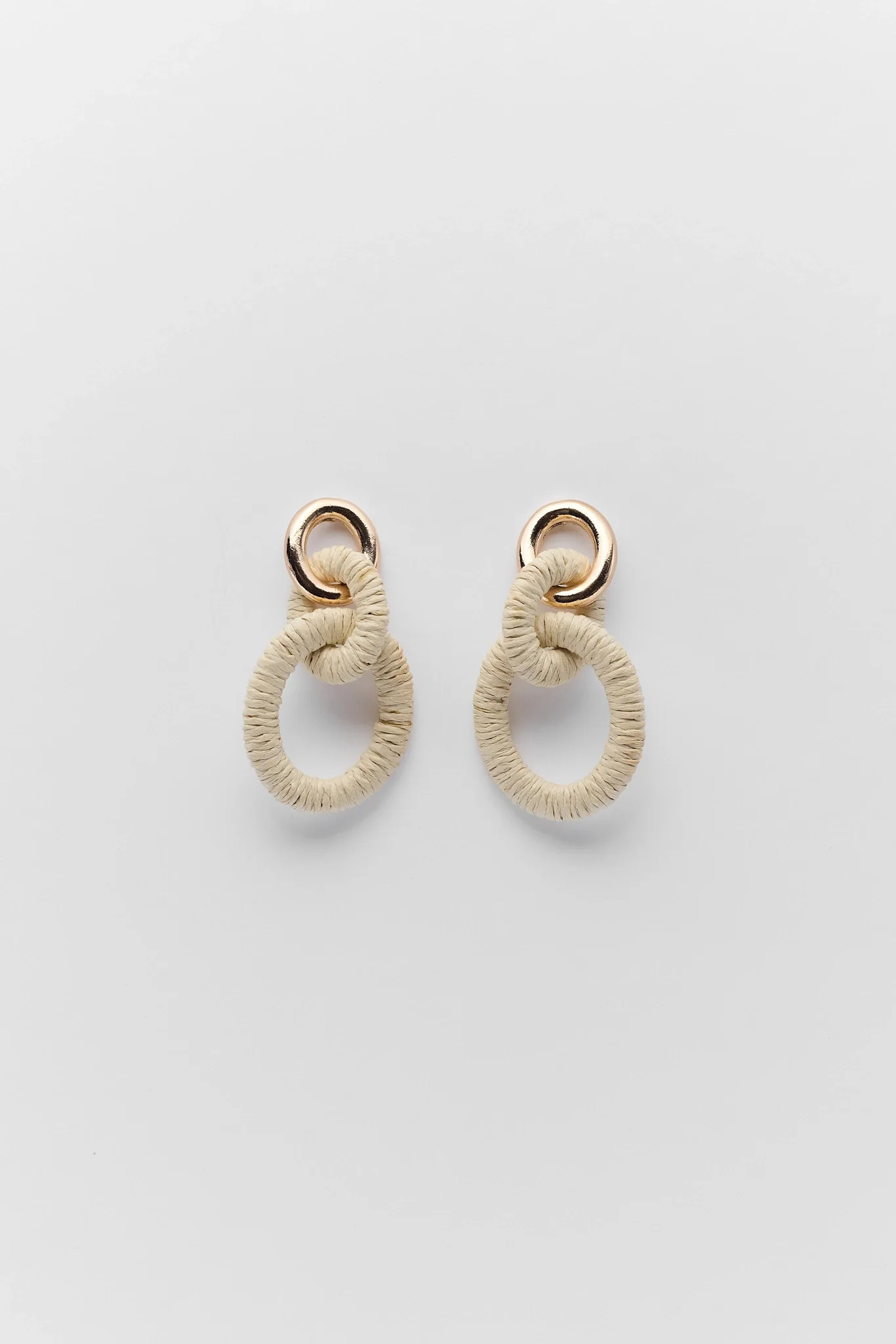 Gold Raffia Looped Drop Earrings | Avara
