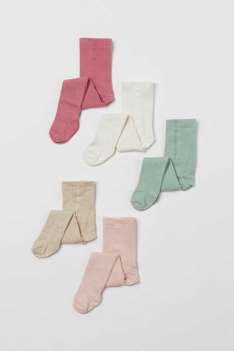 Fine-knit tights in a soft cotton blend. Elasticized waistband. | H&M (US + CA)