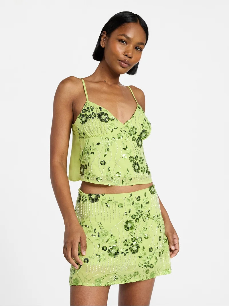 No Boundaries Embellished Camisole Top, Women's XXS-XXL | Walmart (US)