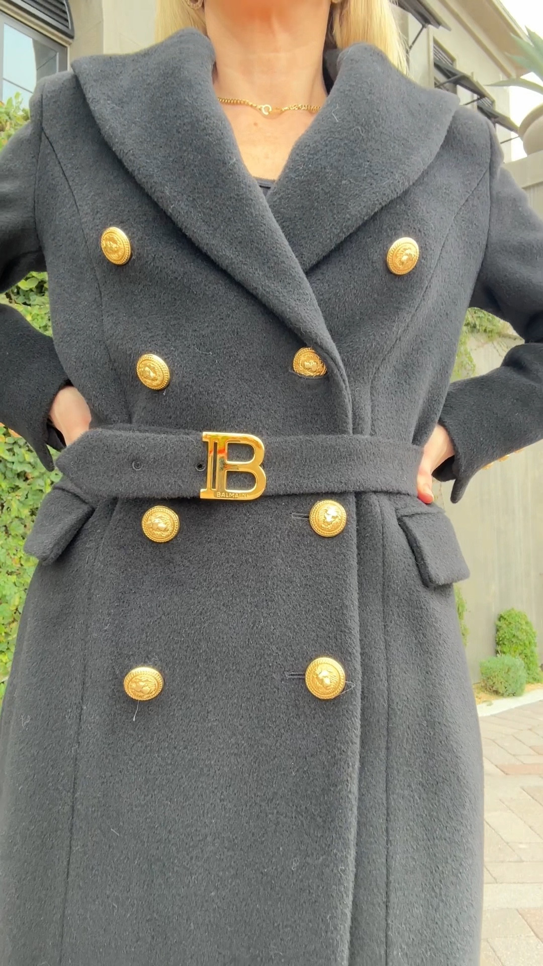 One of my best investment pieces is this womens classic black belted gold button wool coat. This black wool coat is actually Balmain kids (which saved a ton of money) and is a great winter coat for us petites. #wintercoat #designercoat #balmain #balmainkids #ltkpetite #petite #petitecoat

#LTKStyleTip #LTKSeasonal #LTKVideo