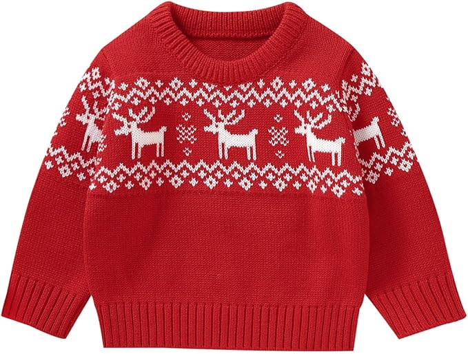 Karwuiio Toddler Baby Boy Christmas Sweater Long Sleeve Knite Sweater Fall Winter Clothes | Amazon (US)