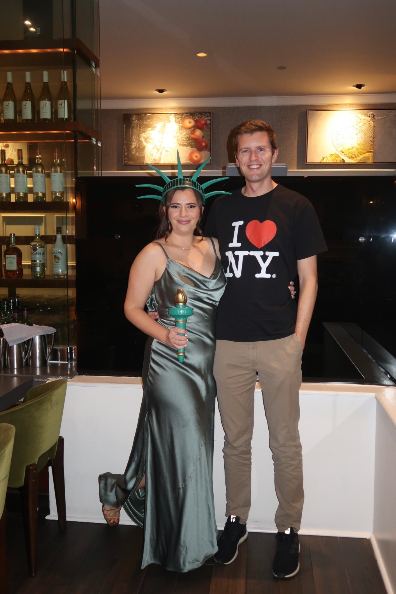 Our Halloween costume this year was Statue of Liberty and tourist! I rewore a bridesmaid’s dress I already owned but linked some similar ones and ordered a torch and crown from Amazon. I also got my husband an I heart New York t-shirt for his tourist costume. Easy couples costume idea 

#LTKFindsUnder50 #LTKSeasonal #LTKFindsUnder100