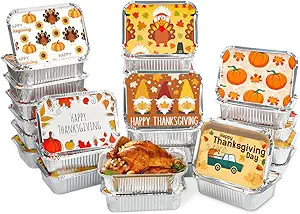 AKEROCK Thanksgiving Leftover Containers with Lids, Thanksgiving to go Containers, Tin Foil, 36 P... | Amazon (US)