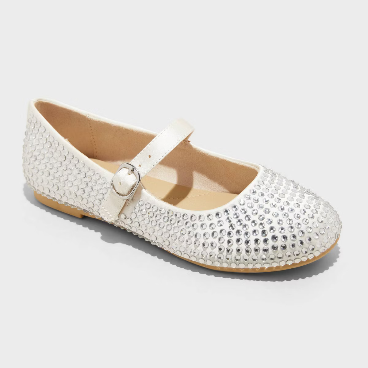 Kids' Nell Rhinestone Mary Jane Flats - art class™ Off-White | Target