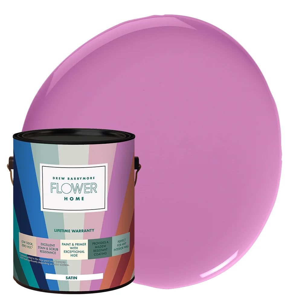 Drew Barrymore Flower Home Bubble-gum Pink Interior Paint, 1 Gallon, Satin - Walmart.com | Walmart (US)