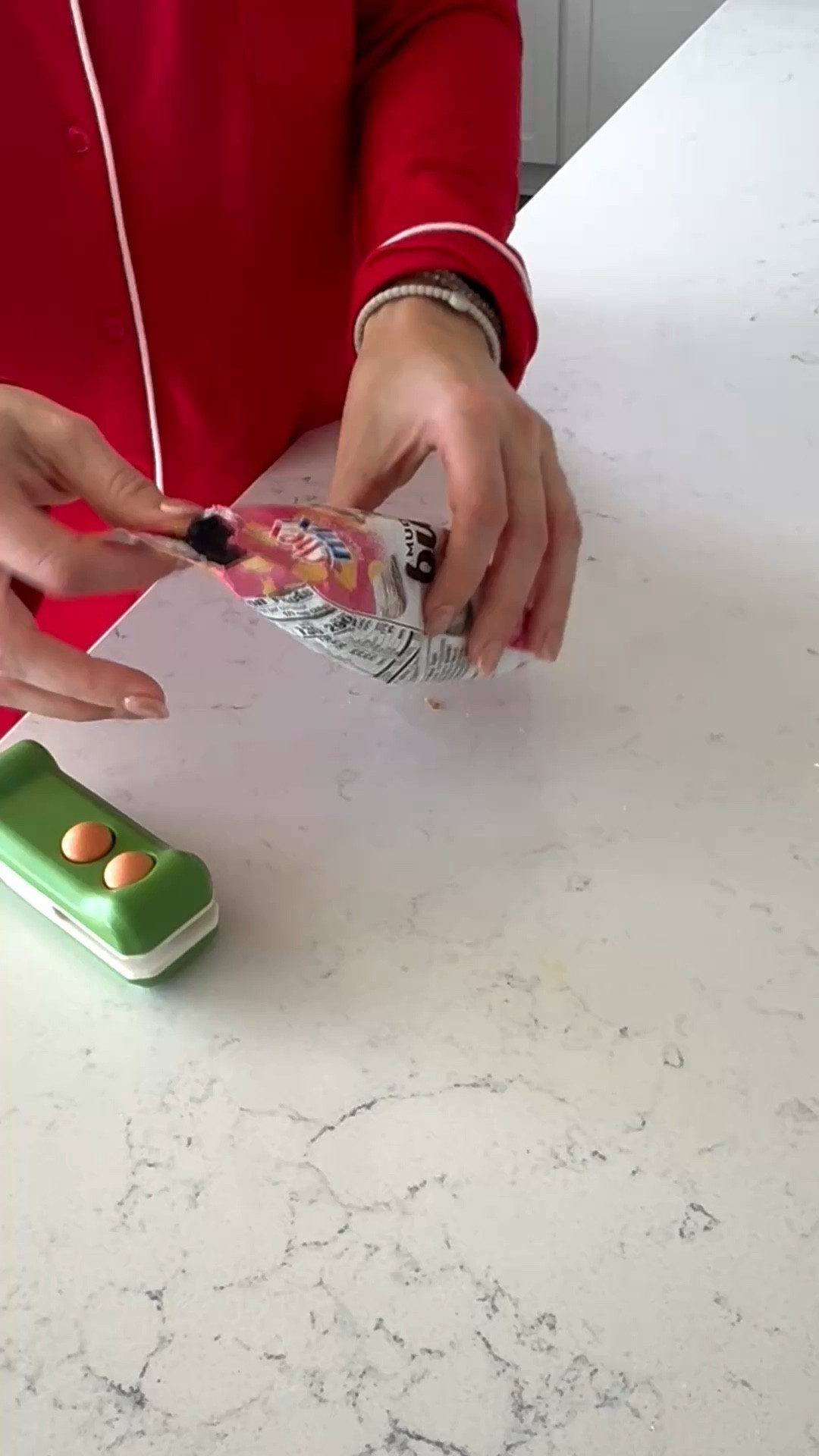 I get so frustrated when we waste food because we open a bag and eat half of it then it goes stale! This bag sealer is the answer! Super easy to reseal any bag for fresh snacks! #kitchengadgets #amazon #amazonfinds 

#LTKfoodie #LTKHome #LTKmomlife