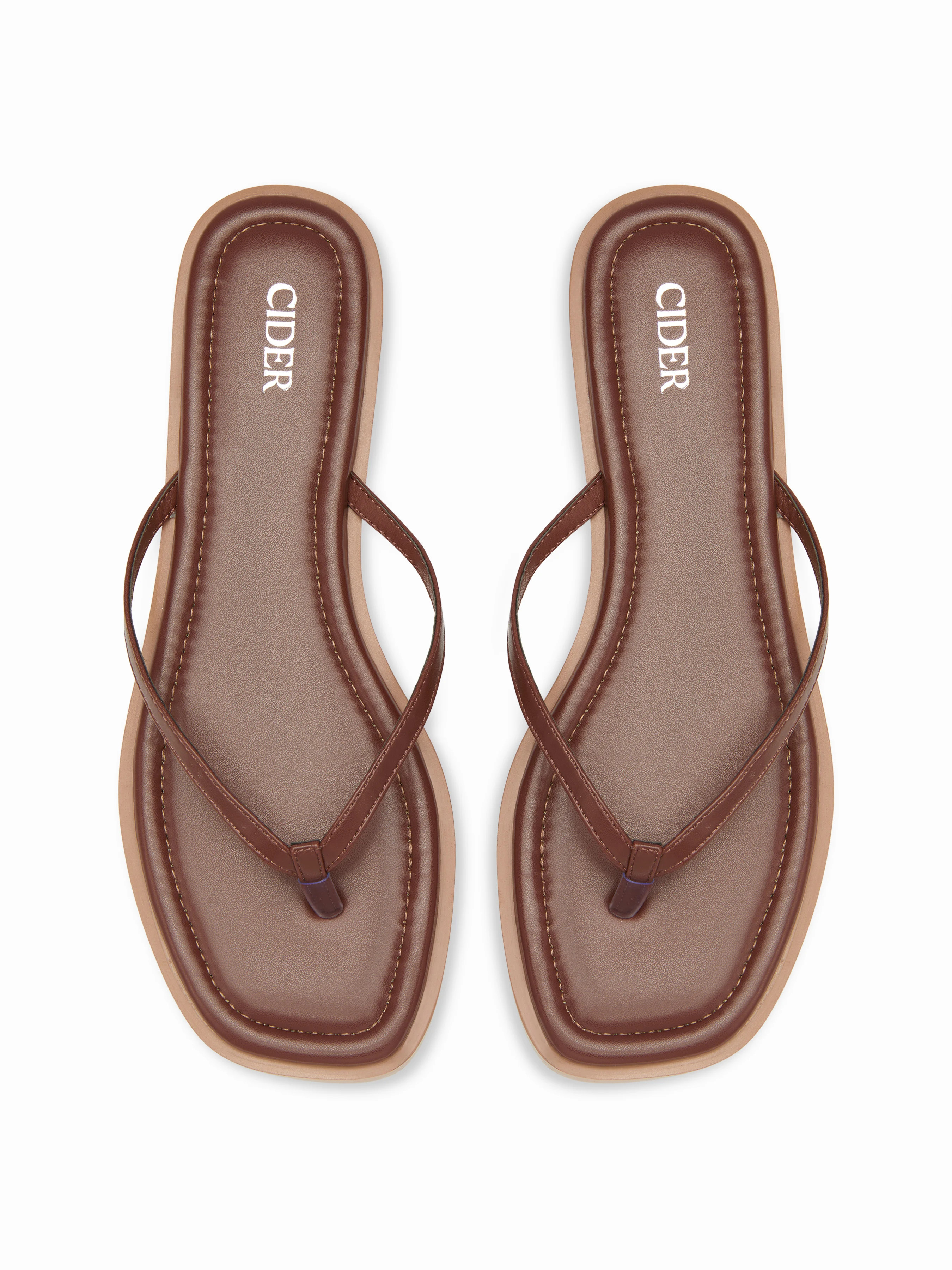 SQUARE TOE FLIP-FLOP SLIPPERS For Daily Casual Vacation Beach | Cider