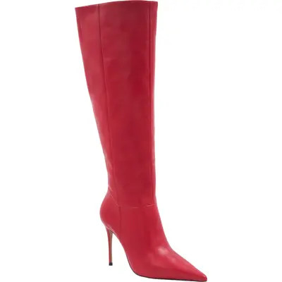 André Assous Imani Leather Pointed Toe Knee High Boot in Lipstick Leather at Nordstrom, Size 5 | Nordstrom