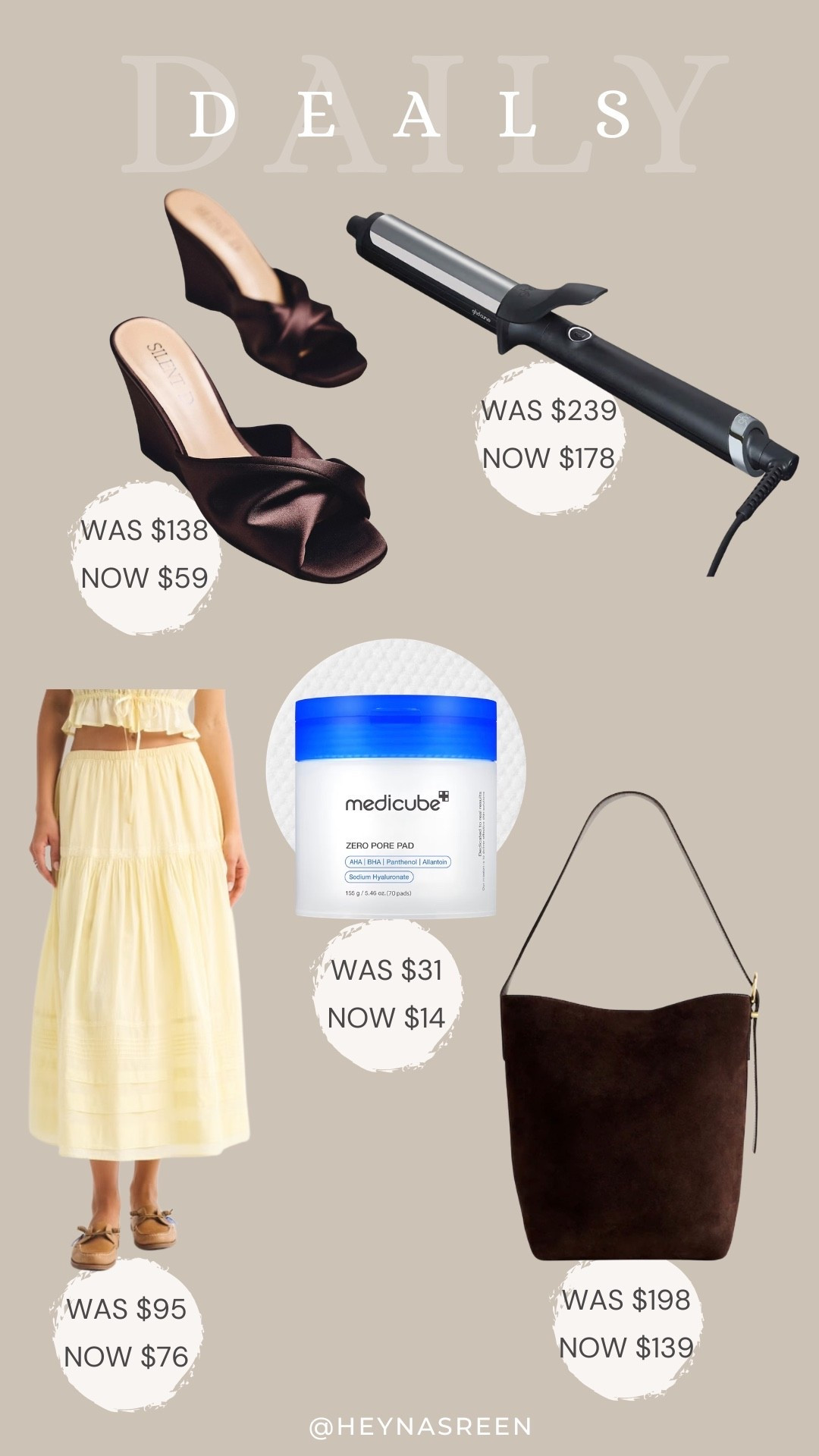Daily deals on Anthropologie wedges, GHD curling iron, Medicube pore pads, Madewell bag, Abercrombie skirt 