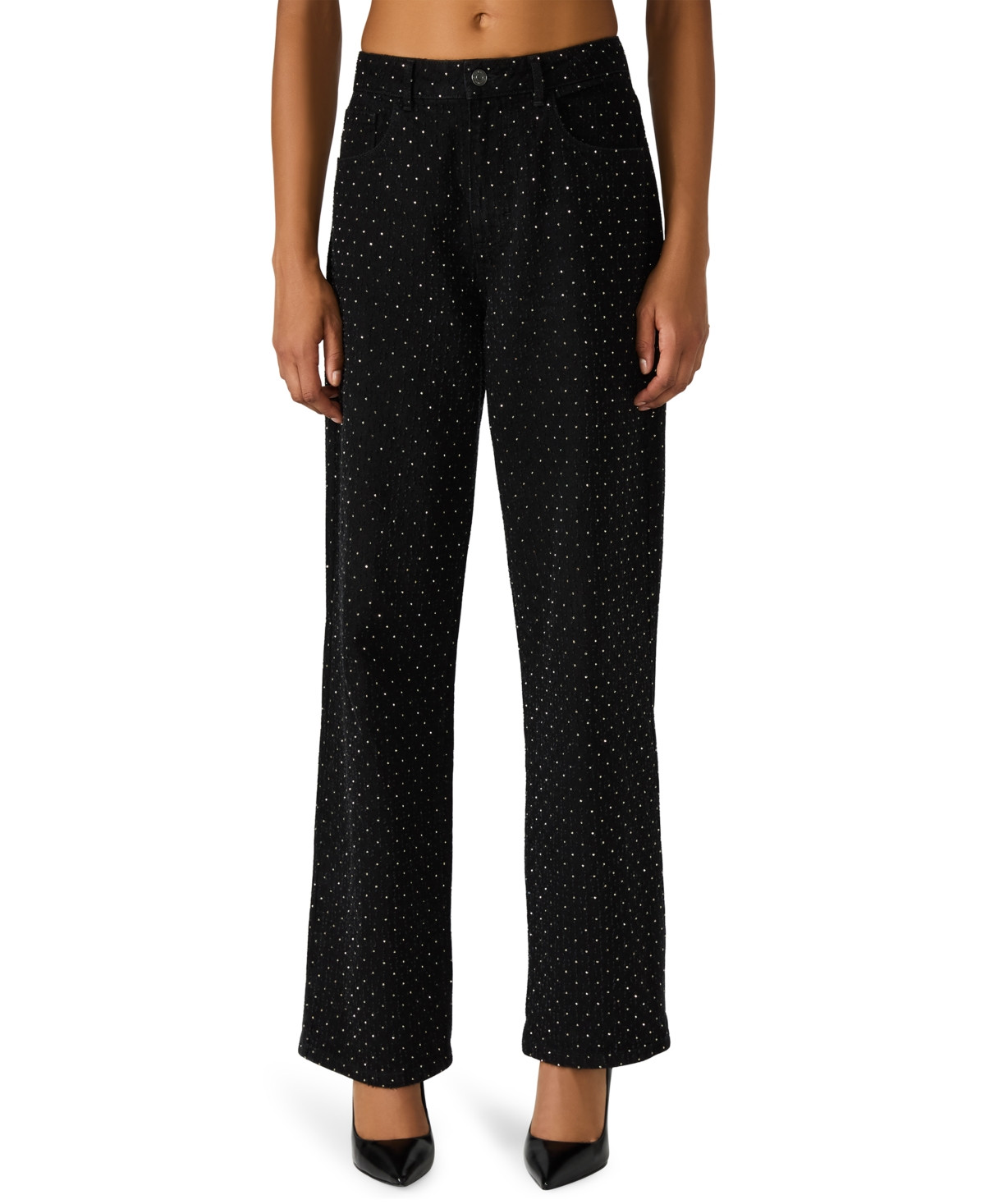 Steve Madden Women's Avaline Mid Rise Pants - Black | Macy's