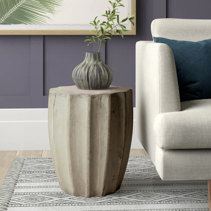 Coulver 17.7'' Tall Concrete Abstract End Table | Wayfair North America