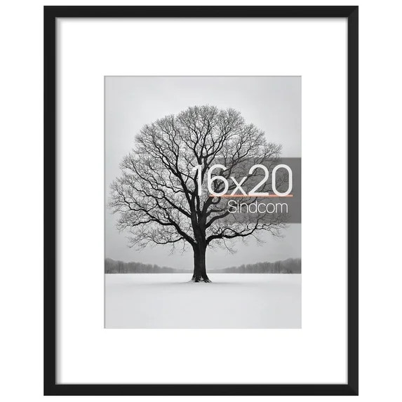 Sindcom 16x20 ABS Picture Frames, Gallery Wall Poster Frames Set of 5, Black | Walmart (US)