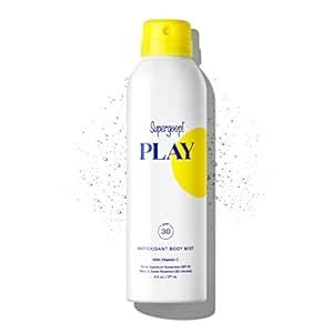 Supergoop! PLAY SPF 30 Antioxidant Body Mist w/ Vitamin C, 6 fl oz - Broad Spectrum Sunscreen Spr... | Amazon (US)