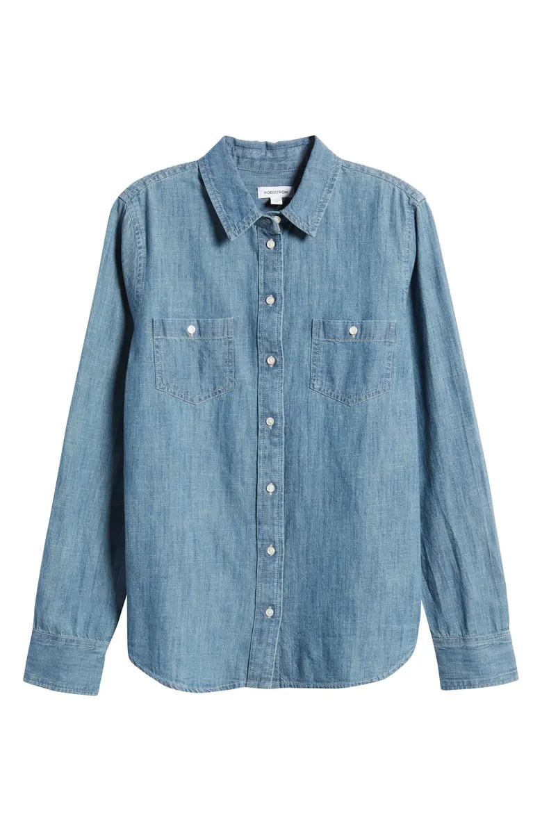 Nordstrom Cotton Chambray Button-Up Shirt | Nordstrom | Nordstrom