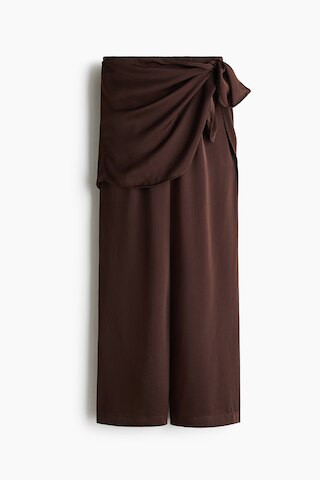 H & M - Scarf-Detail Chiffon Pants - Dark Brown | H&M (US + CA)