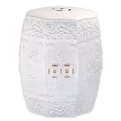 Safavieh Zen Ren Garden Stool in White | Bed Bath & Beyond