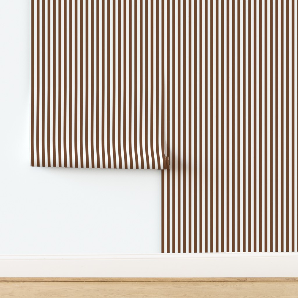 chocolate brown vertical stripes 1/2" Wallpaper | Spoonflower | Spoonflower