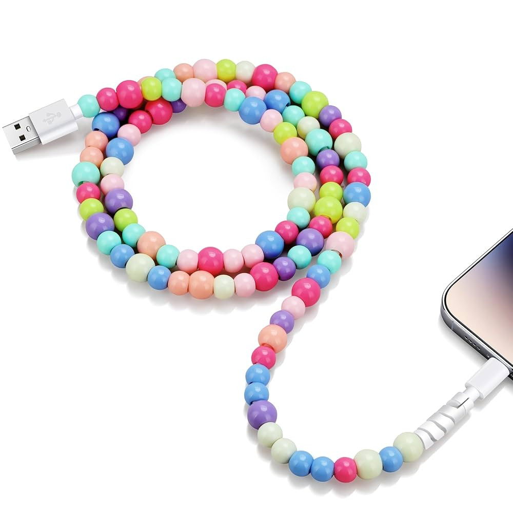 Aolcev for iPhone Charging Cord 3.3FT [MFi Certified] 66W Fast Charger Cable Cute Beaded Phone Ch... | Amazon (US)