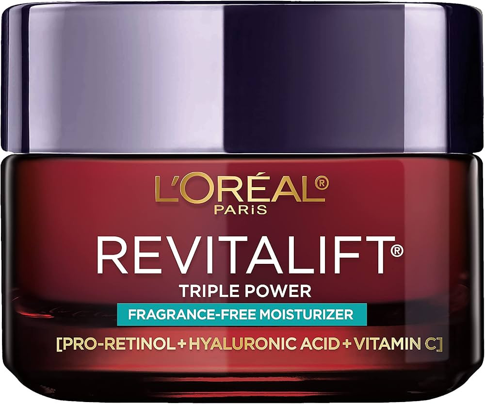 L'Oreal Paris Revitalift Triple Power Anti-Aging Face Moisturizer, Pro Retinol, Hyaluronic Acid &... | Amazon (US)