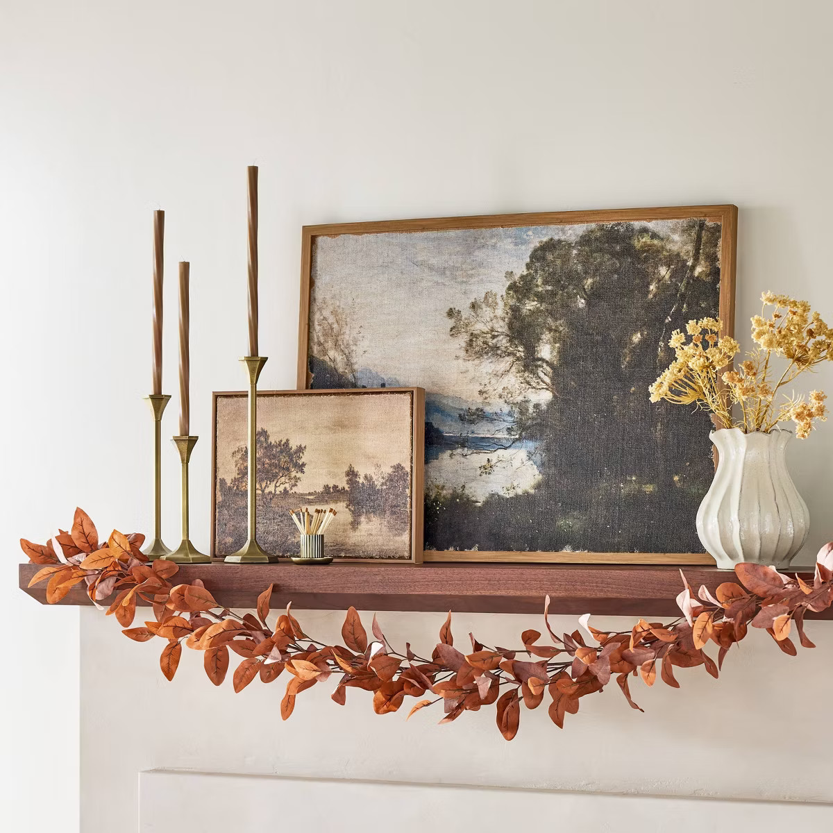 12"x16" Horizontal Landscape Lake Burlap Framed Wall Art - Hearth & Hand™ with Magnolia | Target