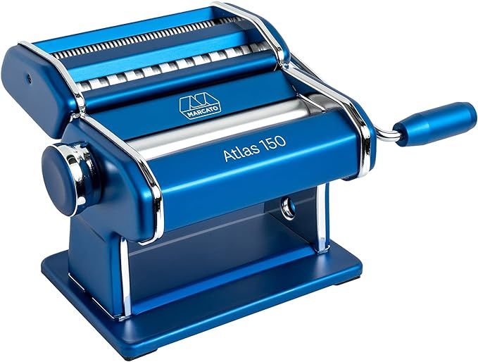 Marcato Atlas 150 Pasta Machine, Made in Italy, Includes Cutter, Hand Crank, and Instructions, Bl... | Amazon (US)
