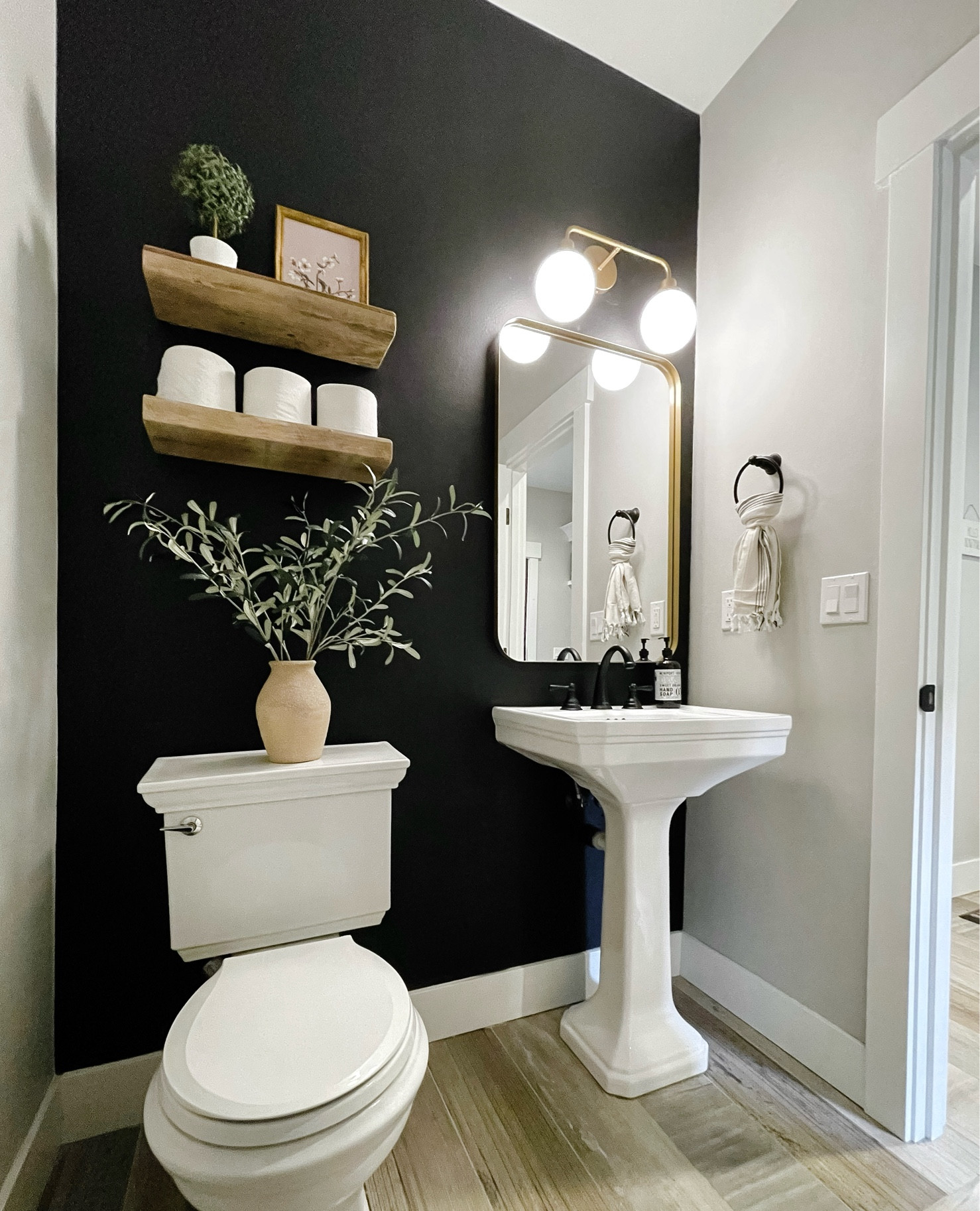 Our whole powder bath is @wayfair and we just love how it all turned out!

Sink / faucets / mirror / lighting /wood shelving /bathroom / half bath / powder bath  

#LTKStyleTip #LTKHome #LTKxWayfair