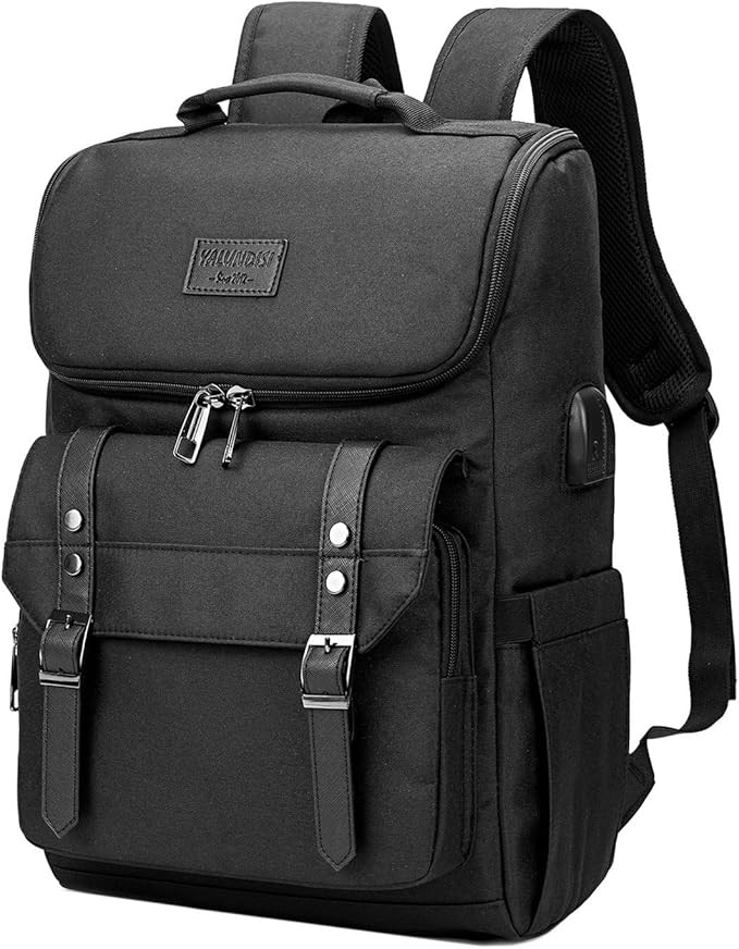 YALUNDISI Vintage Backpack Travel Laptop Backpack with usb Charging Port for Women & Men College ... | Amazon (US)