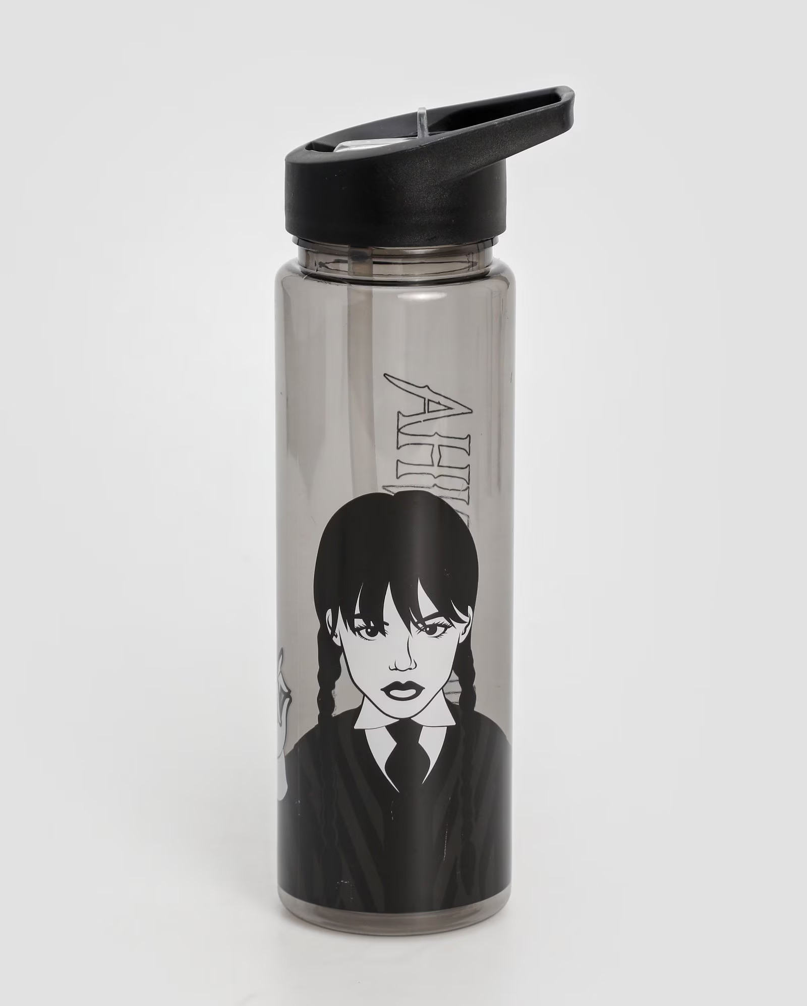 Garrafa squeeze canudo retrátil 700ml preta | Wandinha | Riachuelo (BR)