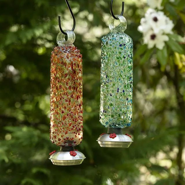 Glass Confetti Hummingbird Feeder | UncommonGoods